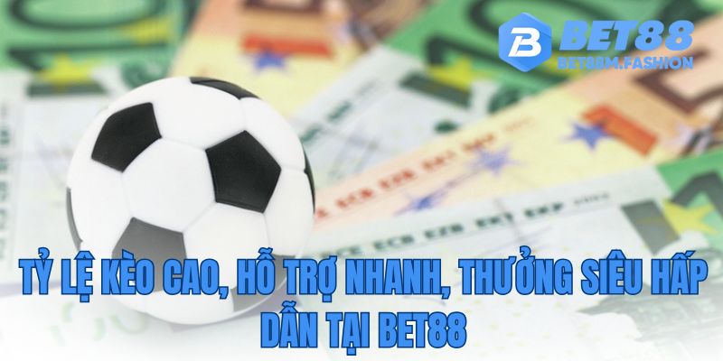 Bet88 mang lại tỷ lệ kèo cao, khuyến mãi hấp dẫn và đội ngũ hỗ trợ 24/7